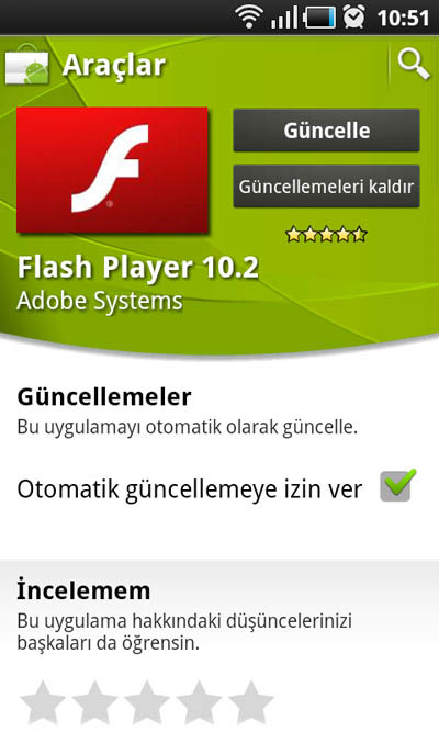 Android Player on Uygulama Adobe Flash Player 10 2 Android Versiyonu     Kt