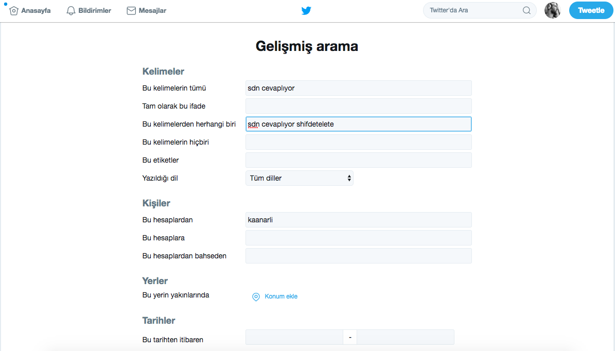 Eski tweetler nasıl bulunur