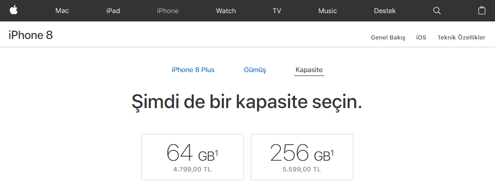 iPhone 8 Plus Türkiye fiyatı