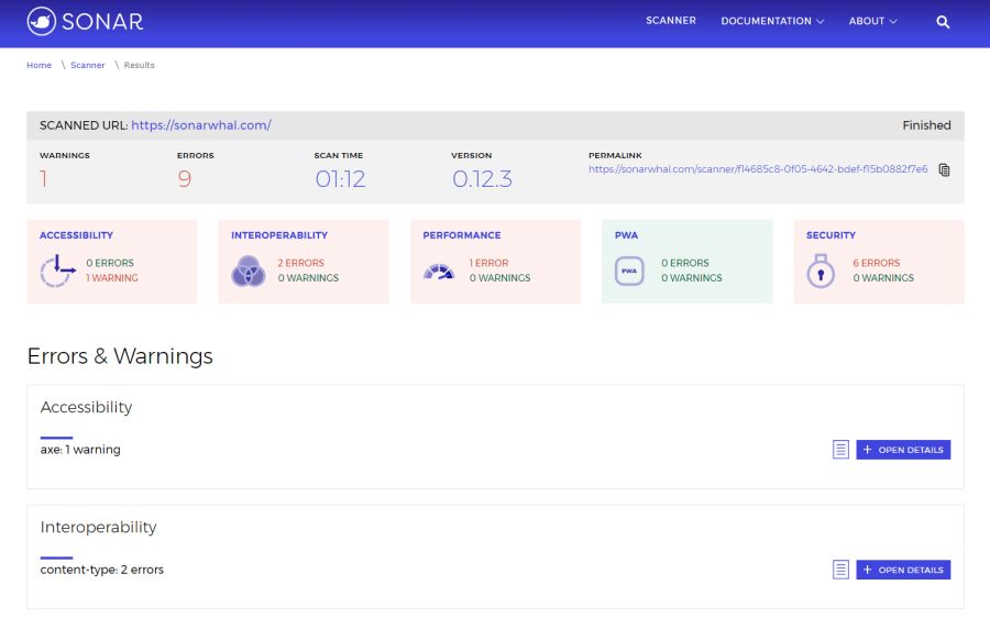 Sitenizi açık kaynaklı Sonar ile test edin!