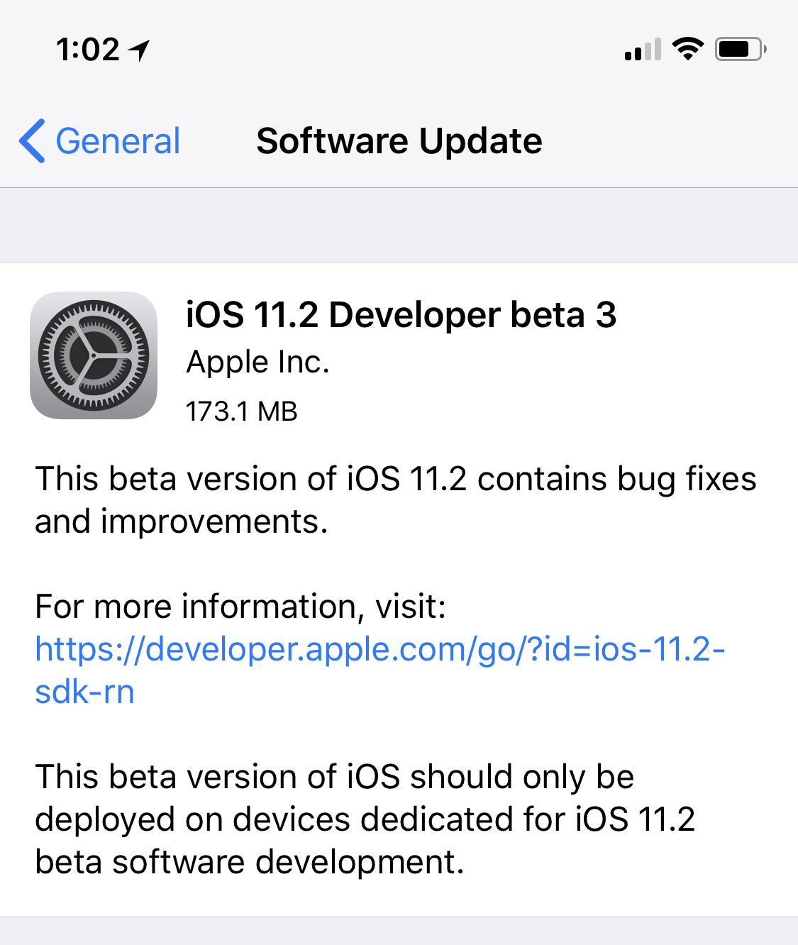 iOS 11.2 beta 3