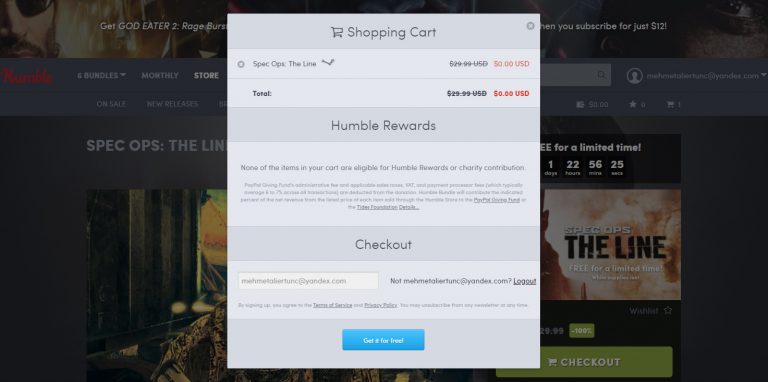 humble bundle spec ops the line free