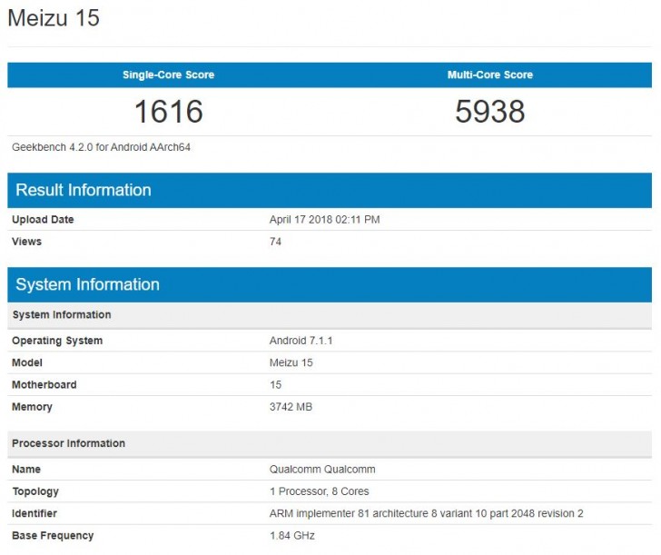 Meizu 15 GeekBench sonuçları ortaya çıktı