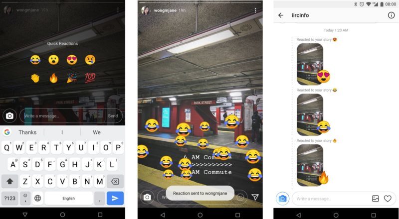 Instagram hızlı reaksiyonlar