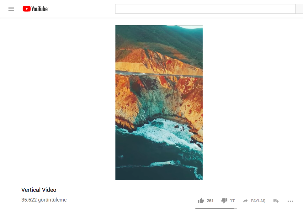 youtube masaüstü dikey videolar