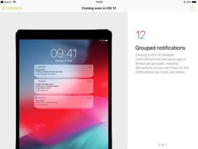 ios 12 gruplandırılmış bildirimler