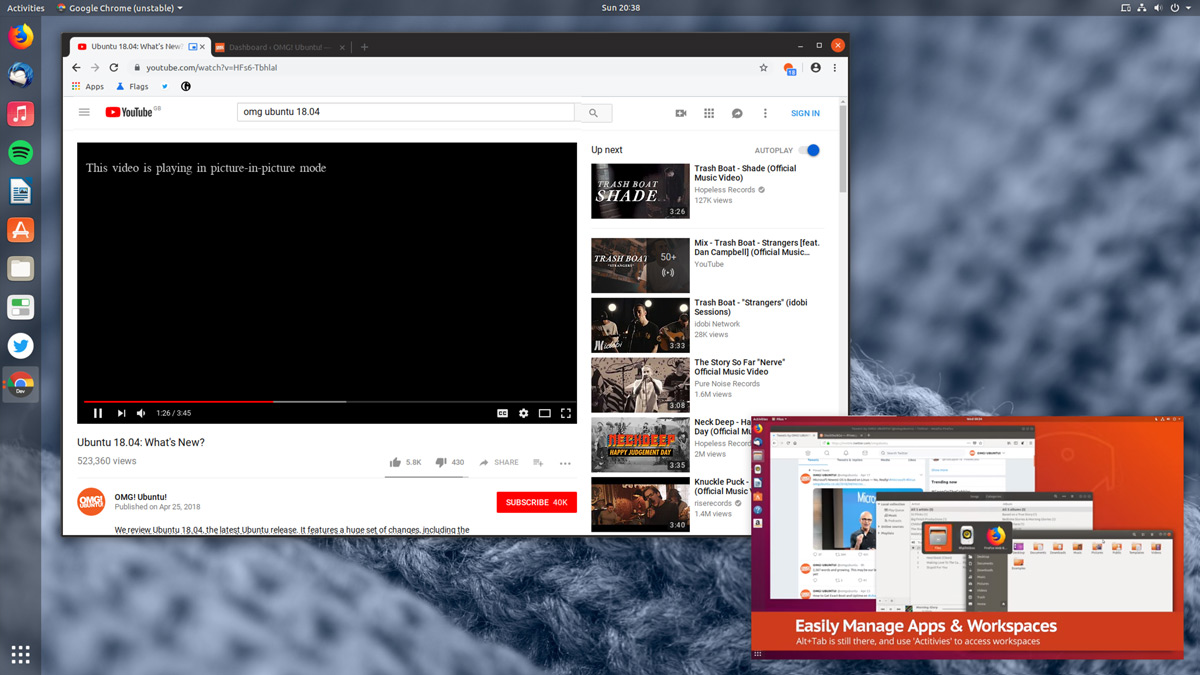 Chrome picture in picture