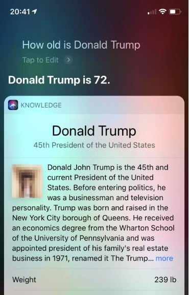 siri donald trump