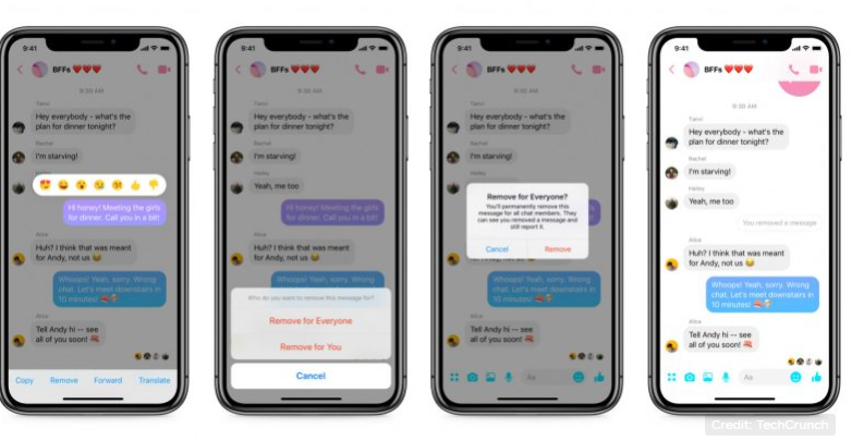 Facebook Messenger mesajları geri alma