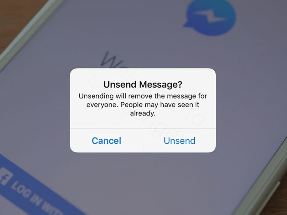 Facebook messenger mesajı geri alma