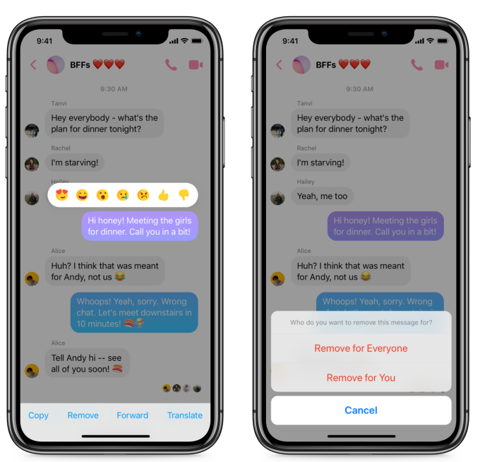 Facebook Messenger mesajları geri alma