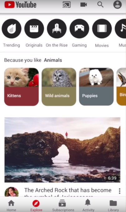 YouTube Keşfet / Instagram