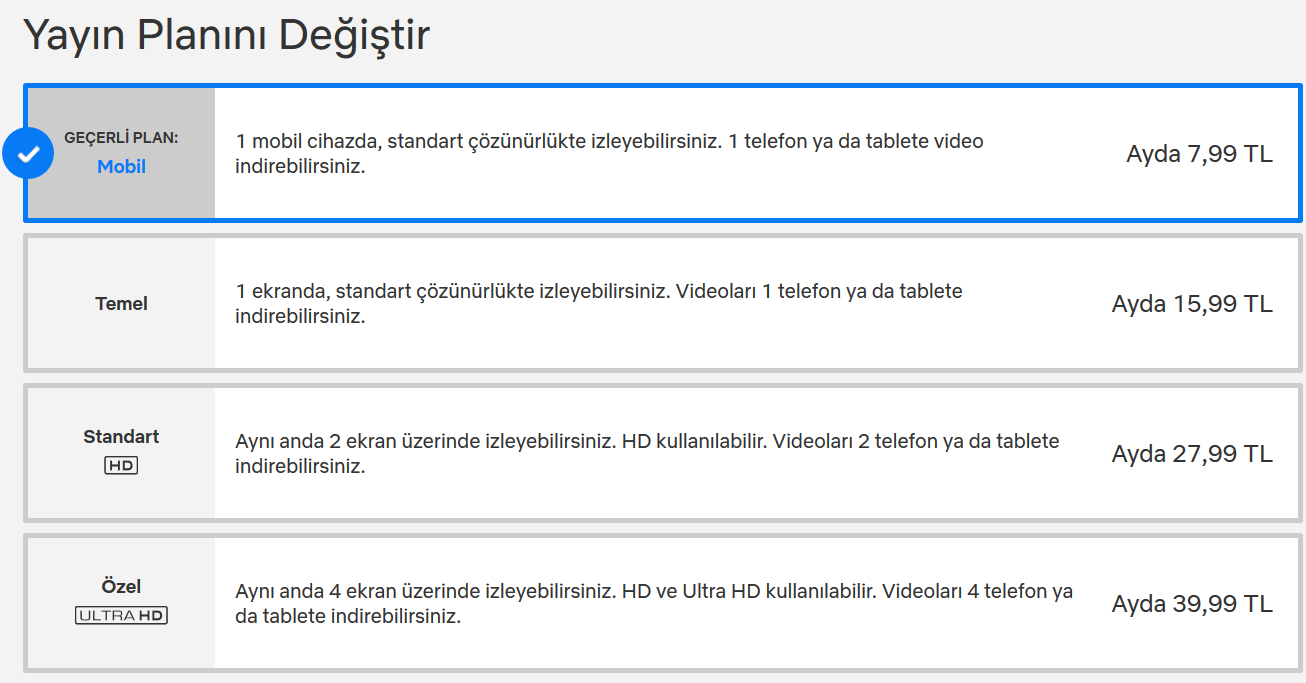 netflix haftalık paket