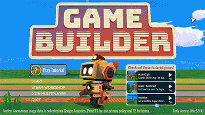 Game Builder'ın içerisinden bir görüntü