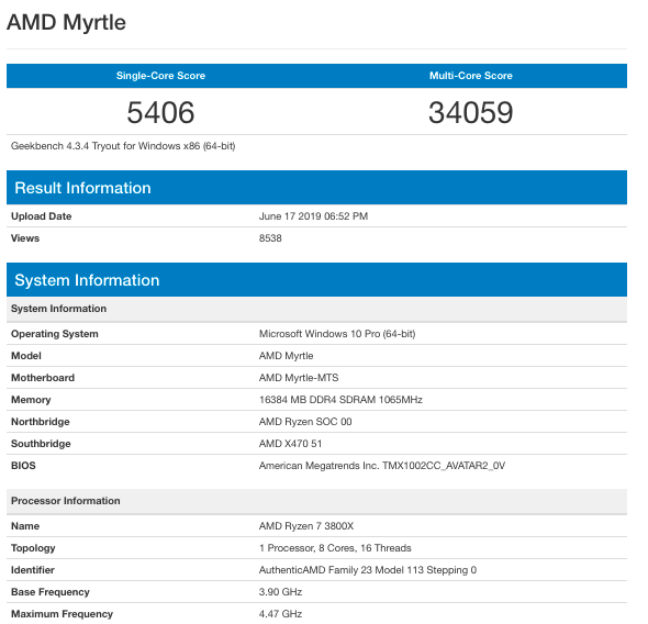 ryzen 7 3800x benchmark