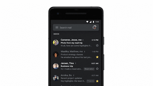 Gmail için karanlık mod yayınlandı