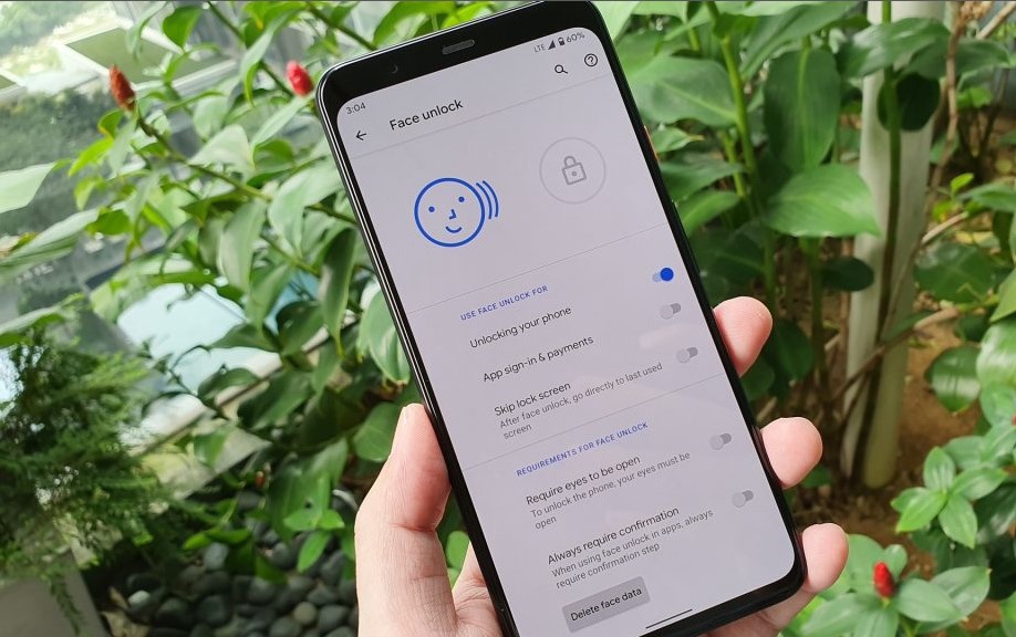 Google Pixel 4 XL Face Unlock ekranı