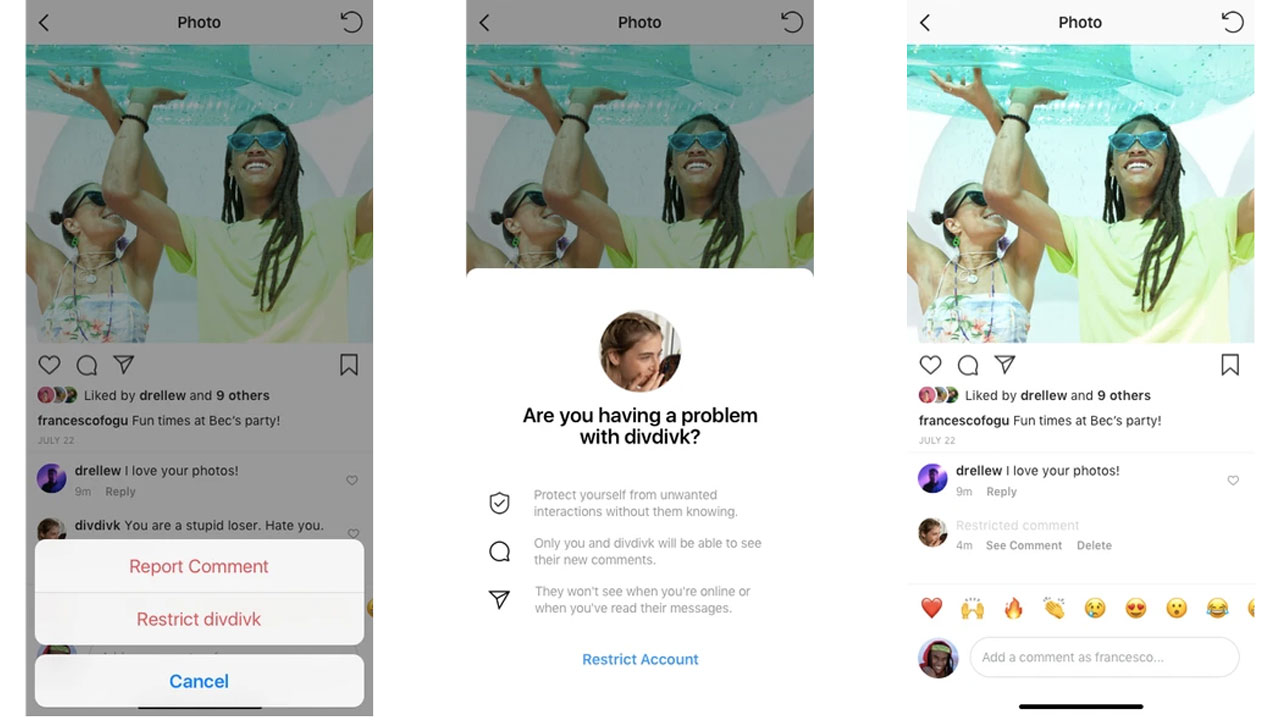 Instagram yorum kısıtlama