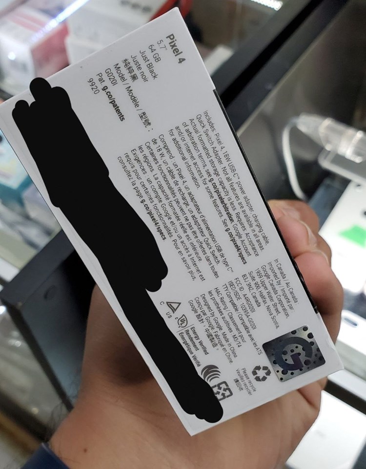 Google Pixel 4 kutu