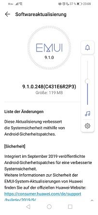 Huawei P30 Lite EMUI 9.1
