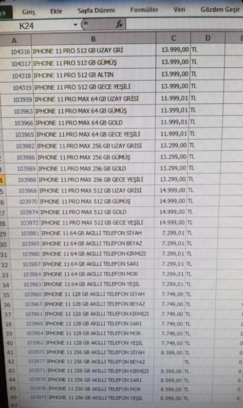 iphone 11 fiyatı