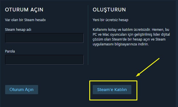 steam kayıt ol anlatımı