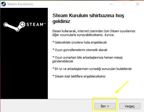 steam kurulum