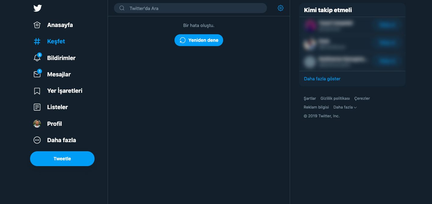 twitter erişim sorunu