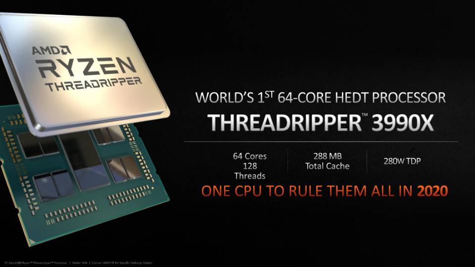 AMD Ryzen Threadripper 3990X geliyor