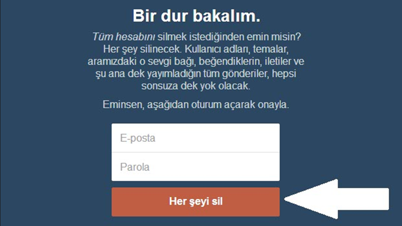 tumblr hesap kapatma