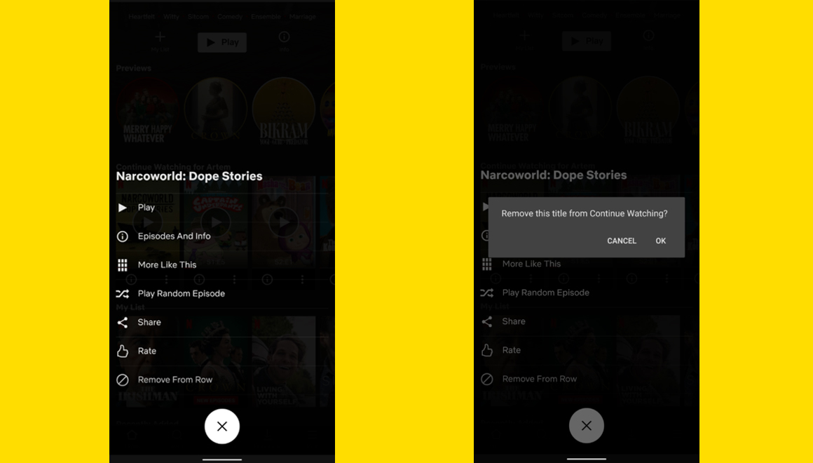 netflix izlemeye devam et kaldırma