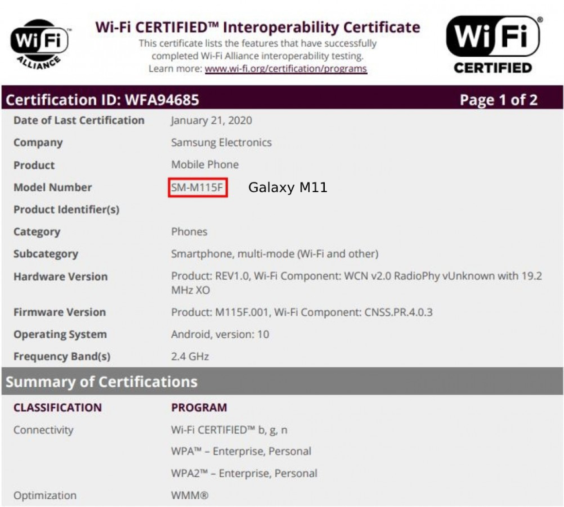 galaxy m11 özellikleri