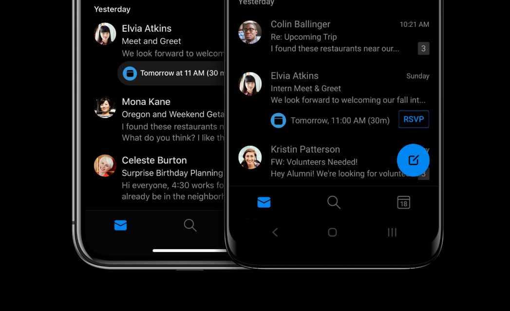 microsoft outlook ios ve android outlook güncellemesi