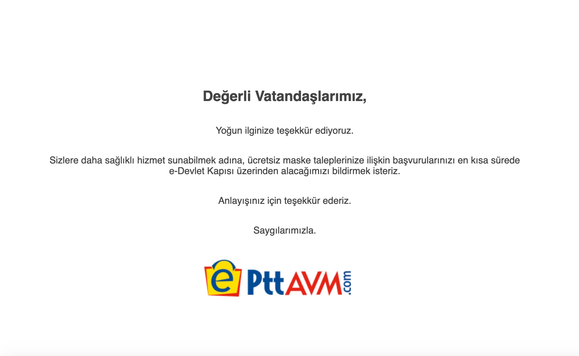 PTT ücretsiz maske dağıtıyor