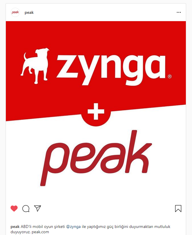 zynga peak games oyun şirketi satın aldı