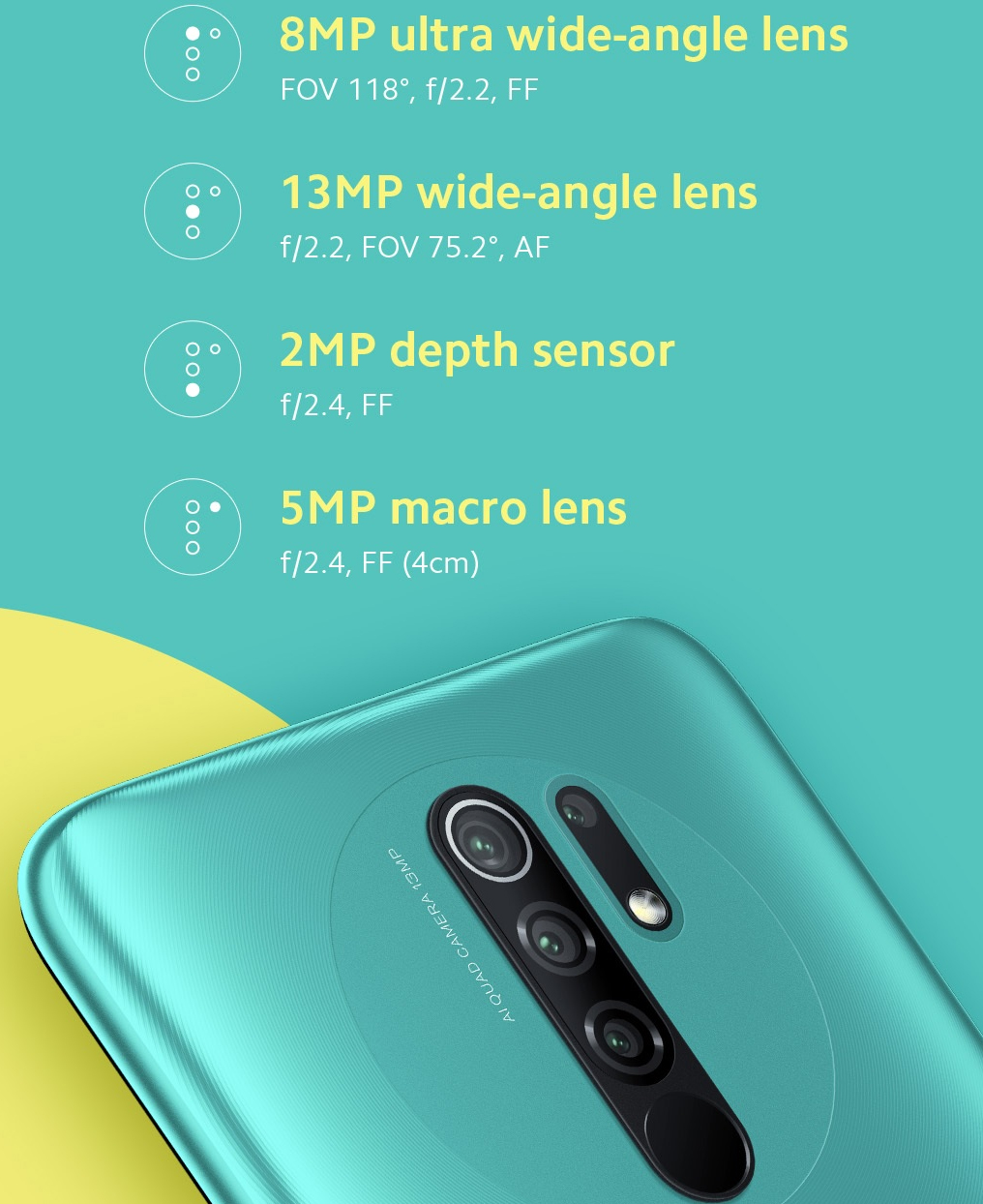 Redmi 9 kamera özellikleri