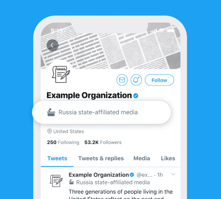 twitter özelliği, devlet etiketi