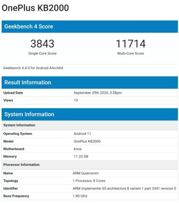 OnePlus 8T Geekbench puanı sızdırıldı