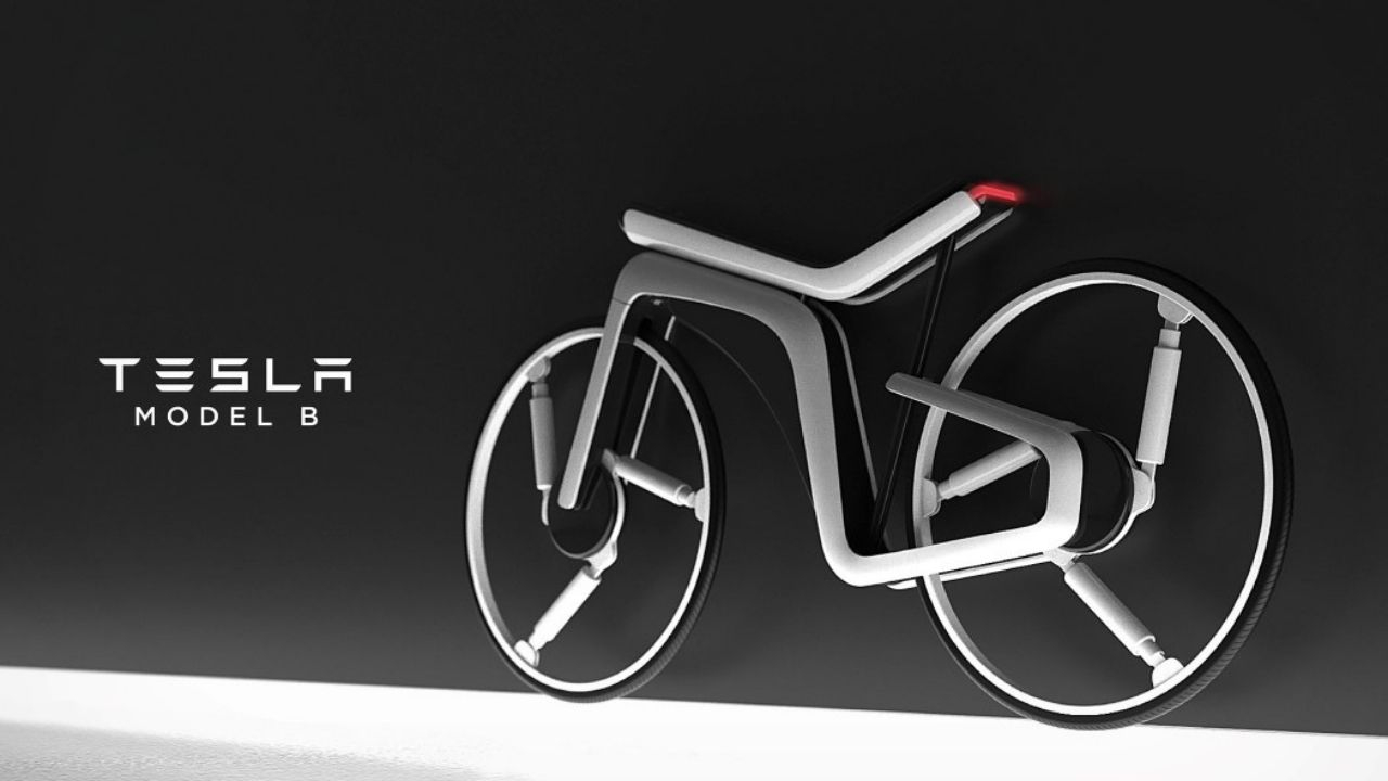 Fütüristik elektrikli bisiklet konsepti; Tesla Model B