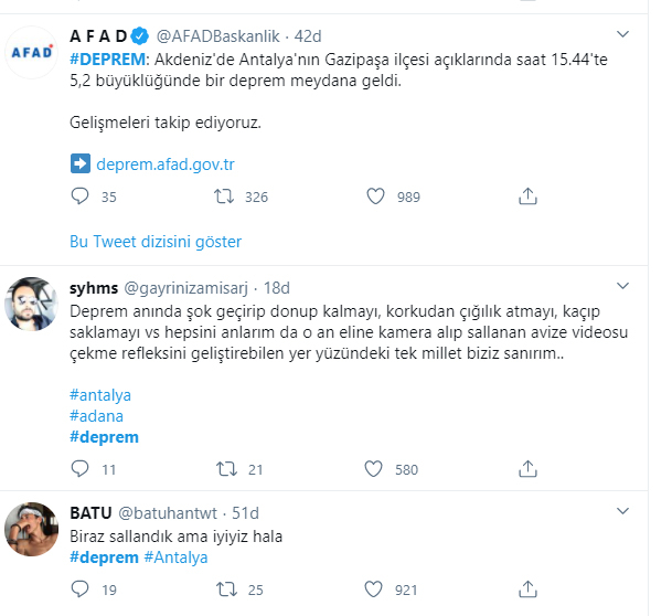 antalya deprem, antalya depremi, deprem