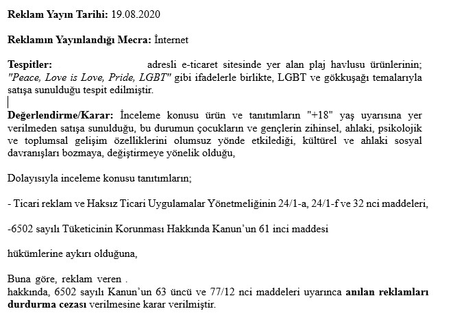 Gökkuşağı temalı ürünlere +18 zorunluluğu getirildi