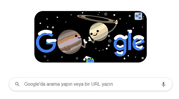 Jüpiter ve Satürn kavuşumu Google Doodle oldu