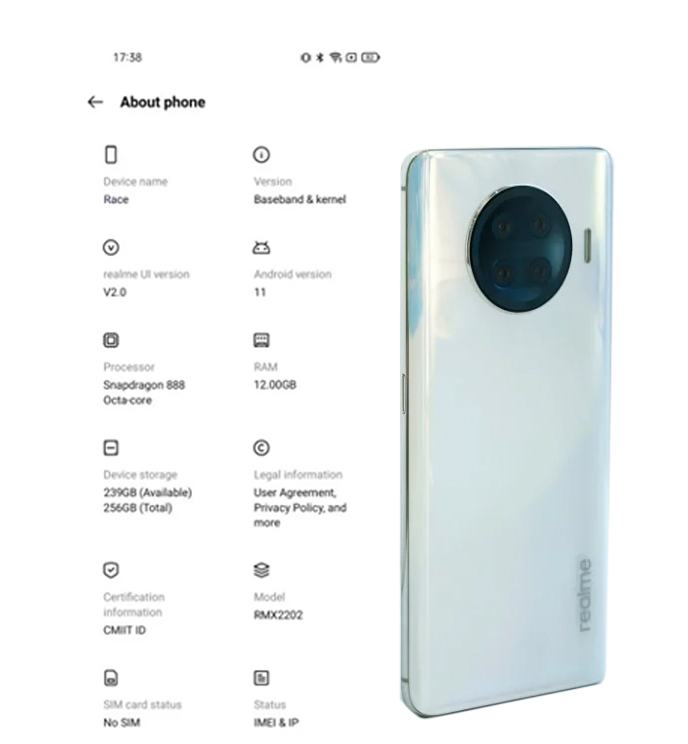 realme race, realme race özellikleri, snapdragon 888 kullanan ilk akıllı telefon