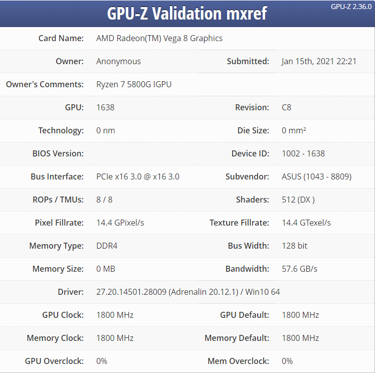 AMD Ryzen 7 5800G Özellikleri