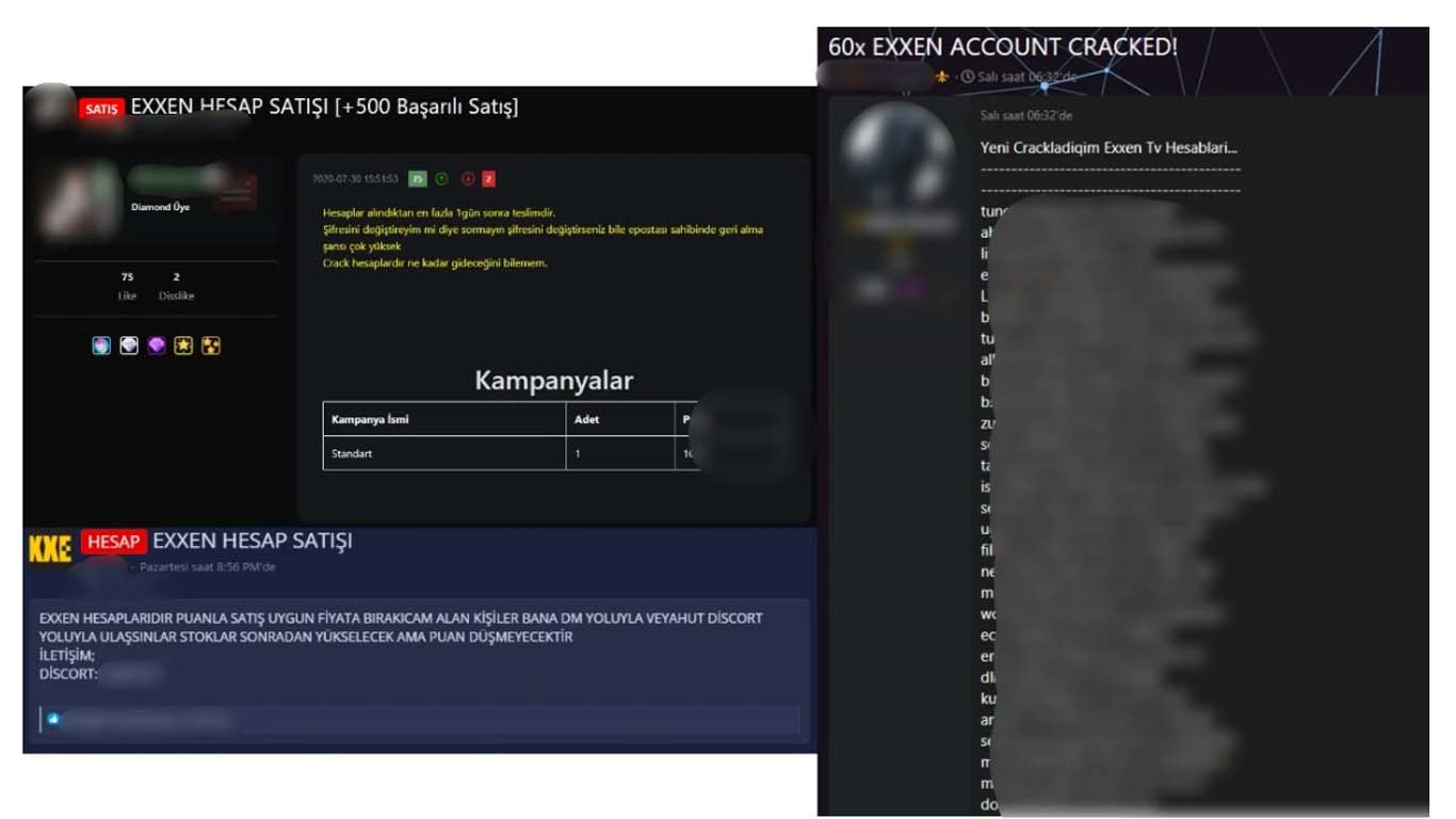 Exxen hesapları satışa çıkarıldı iddiası