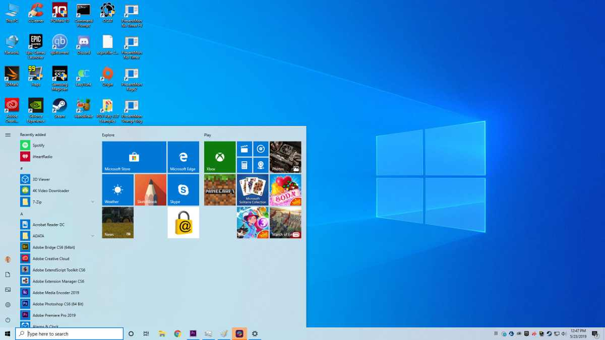 Windows 10 Başlat menüsü