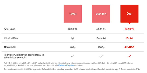 Netflix Türkiye fiyatları 2021