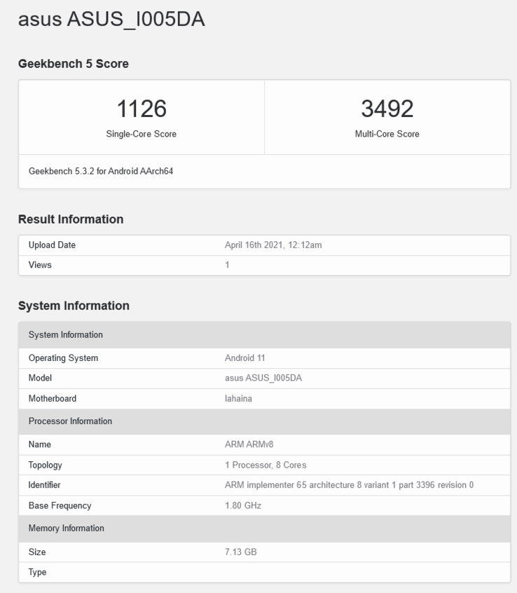 Asus Zenfone 8 Mini için Geekbench skoru ortaya çıktı