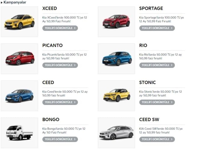 Kia fiyat listesi 2021