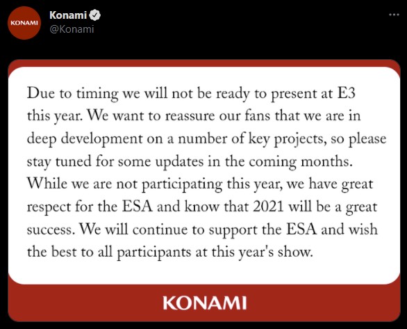 Konami’den önemli E3 2021 açıklaması